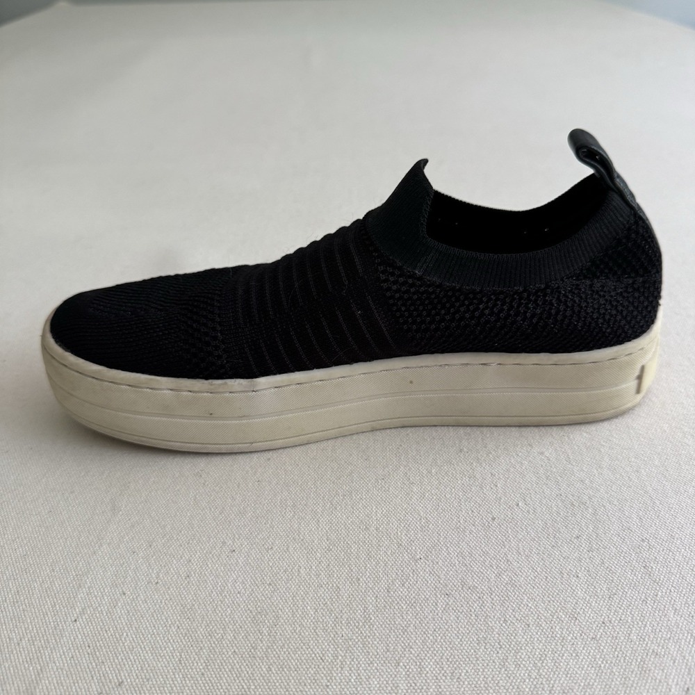 J Slides Shoes Women's Size 7 Hilo Knit Slip On Platform Sneakers Black Fabric - Picture 5 of 13